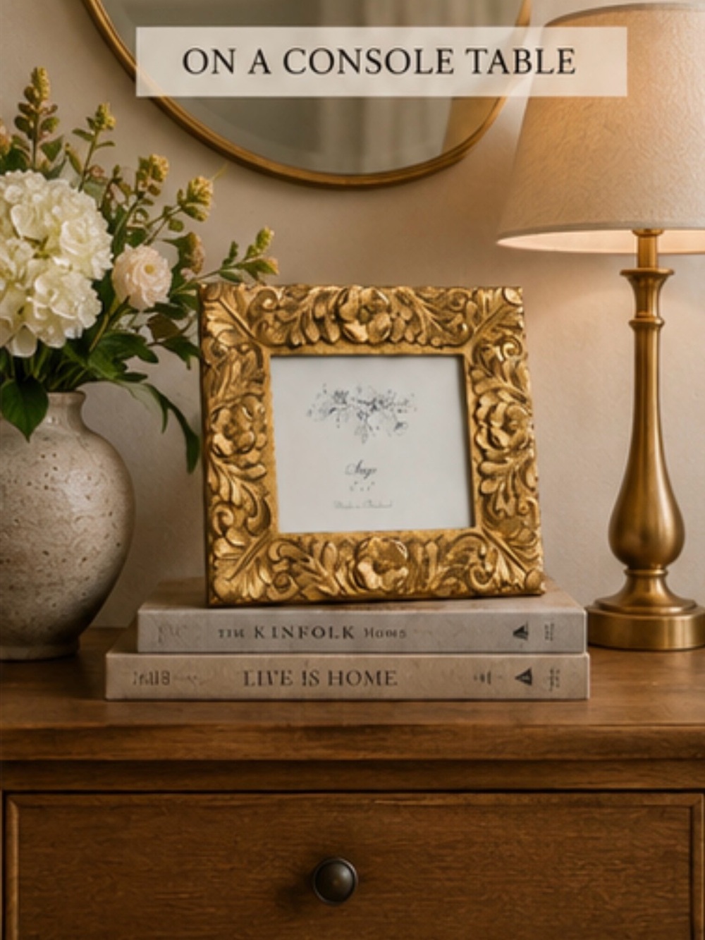 Gold Floral Picture Frame 5x7 Ornate Baroque Style Cottage Chic Decor